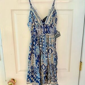Angie blue mini sundress NWT